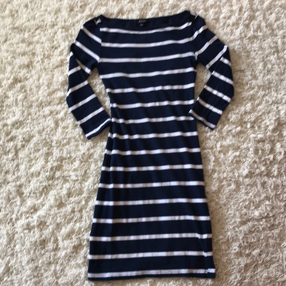 Bodycon dress! Navy and white stripes!